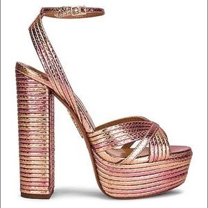 Aquazurra Sundance Platform Sandals in Paradise Pink - size 39